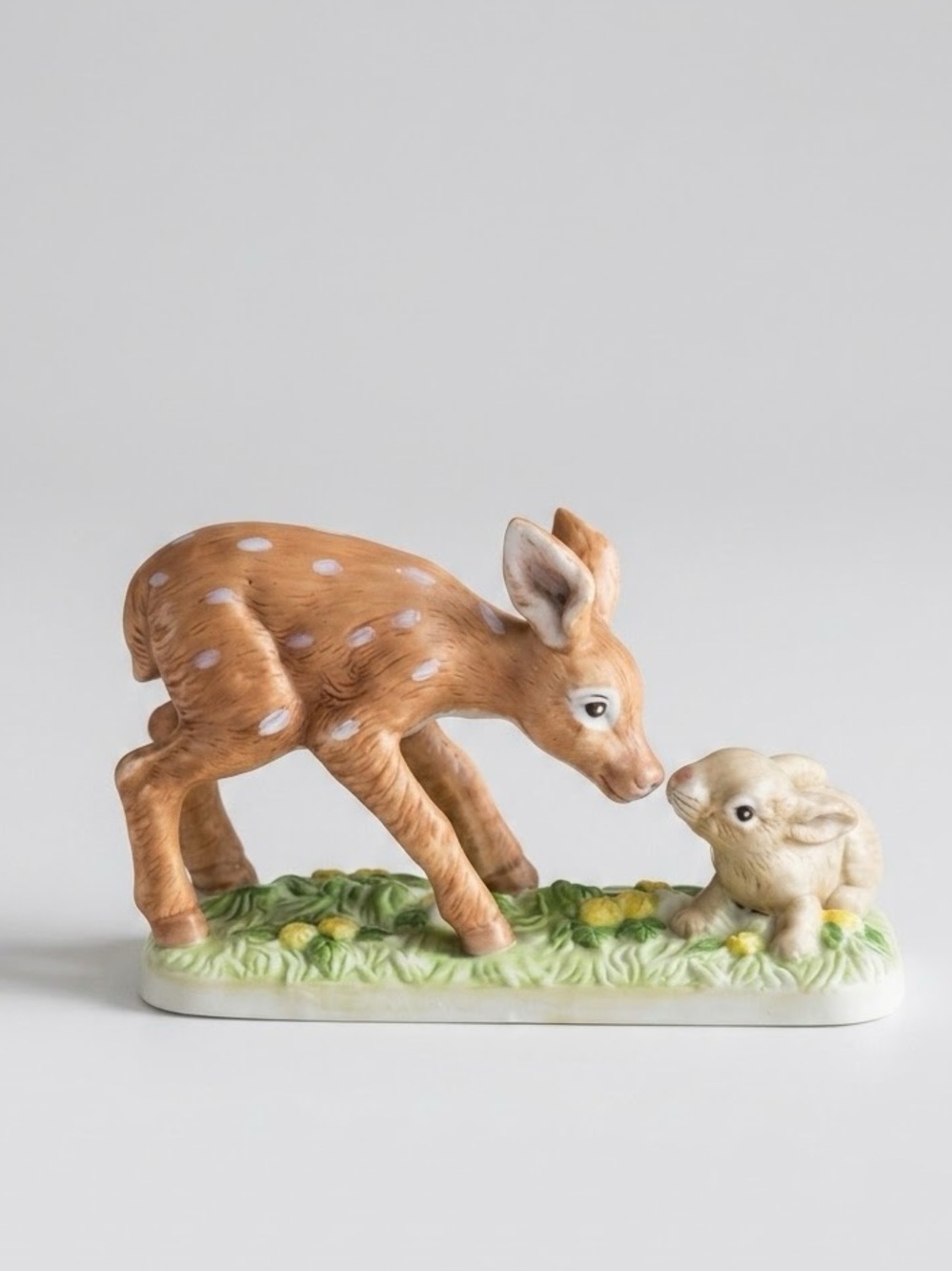 Vintage Current Critters Papel Deer Fawn Rabbit Figurine You Make The World Nice